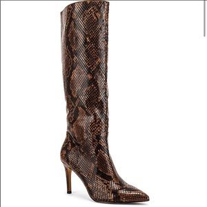 Steve Madden Knee High Brown Snakeskin Boots 7